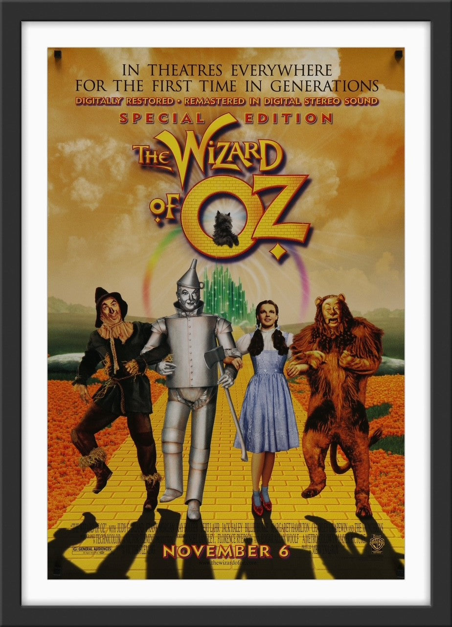 An original movie poster for the film The Wizard of Oz