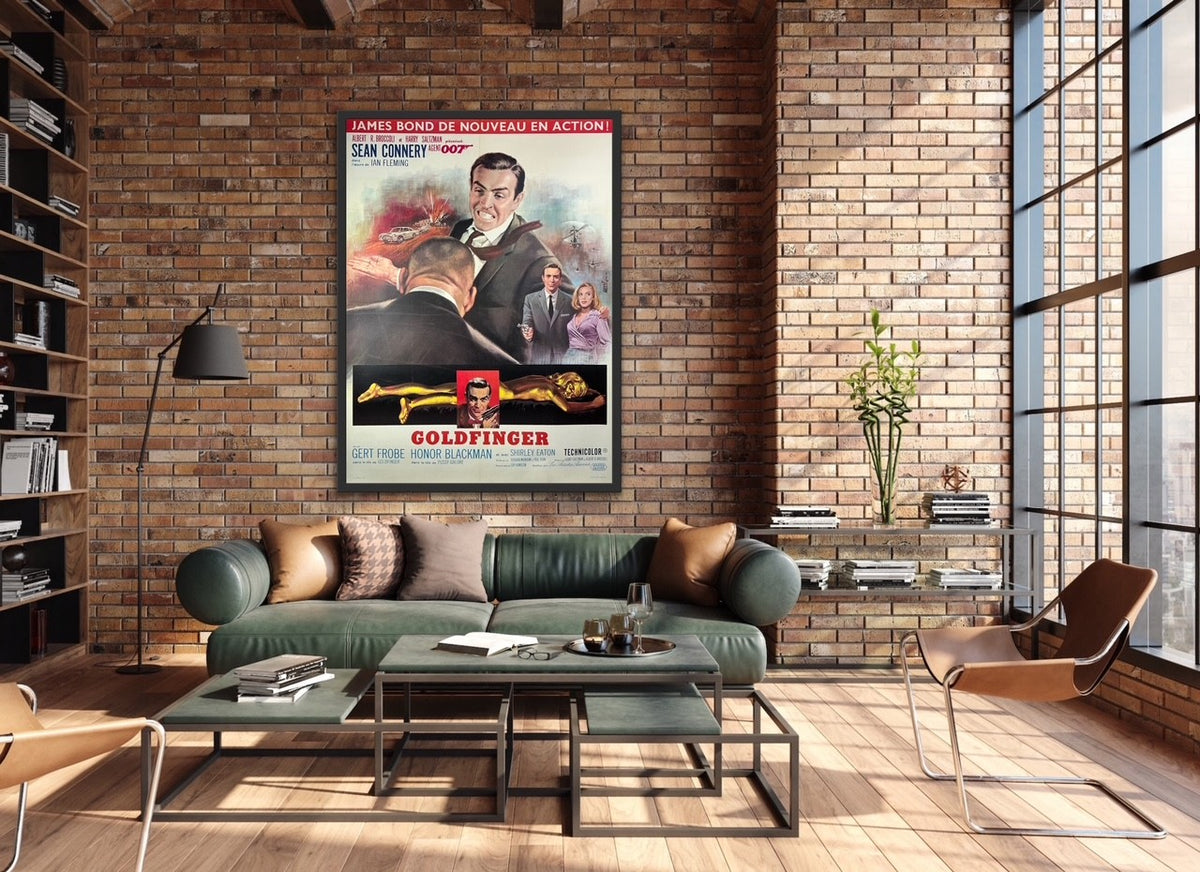 An original French grande movie poster for the James Bond film Goldfinger, with artwork by Jean Mascii