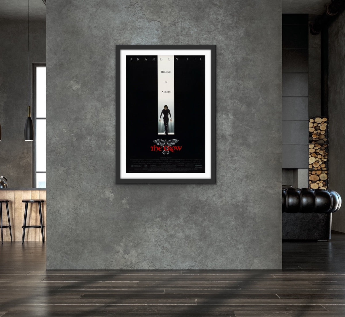 An original movie poster for the 1994 Brandon Lee film The Crow