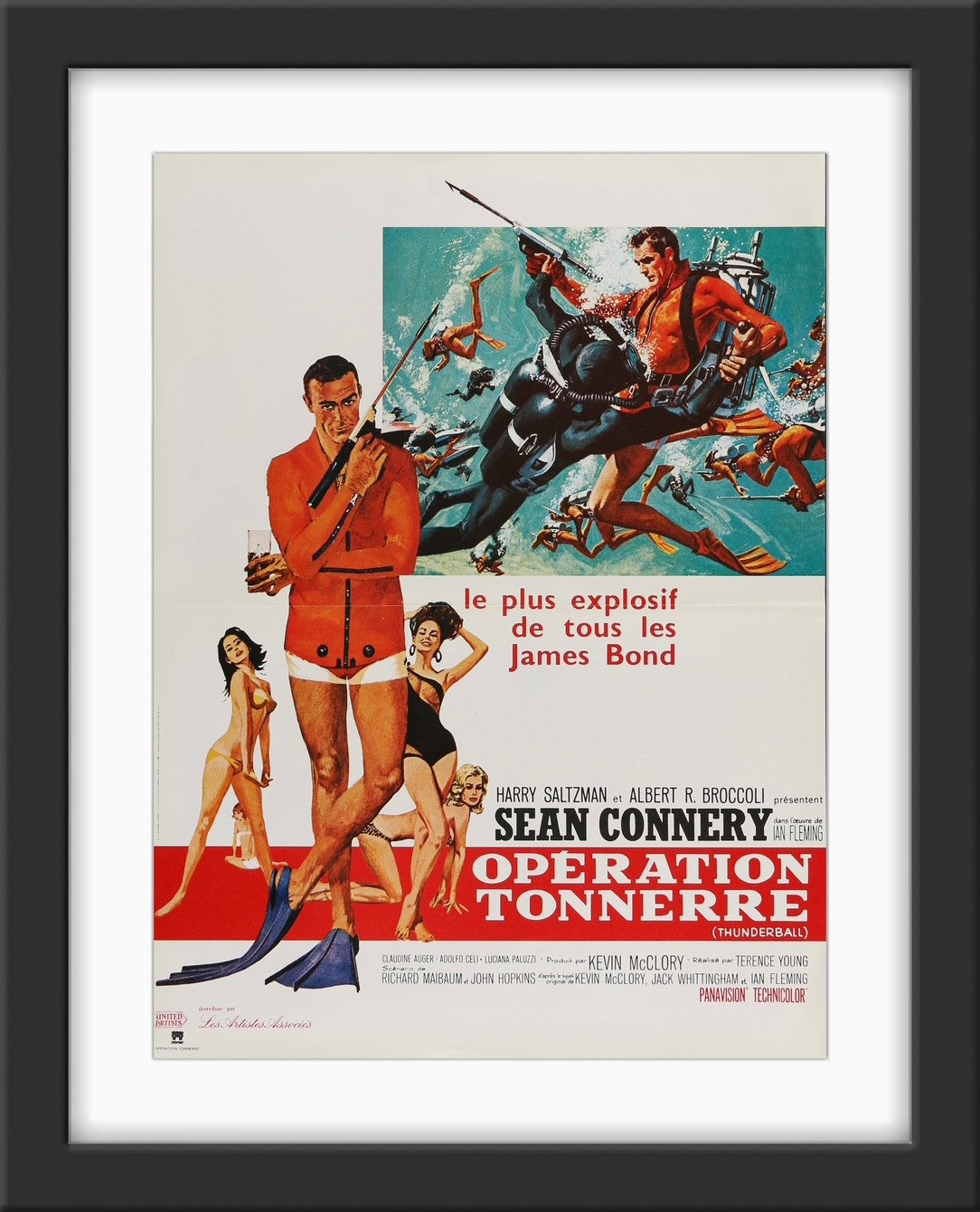 An original French petite movie poster for the James Bond film Thunderball