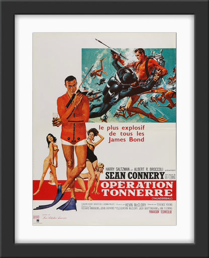 An original French petite movie poster for the James Bond film Thunderball