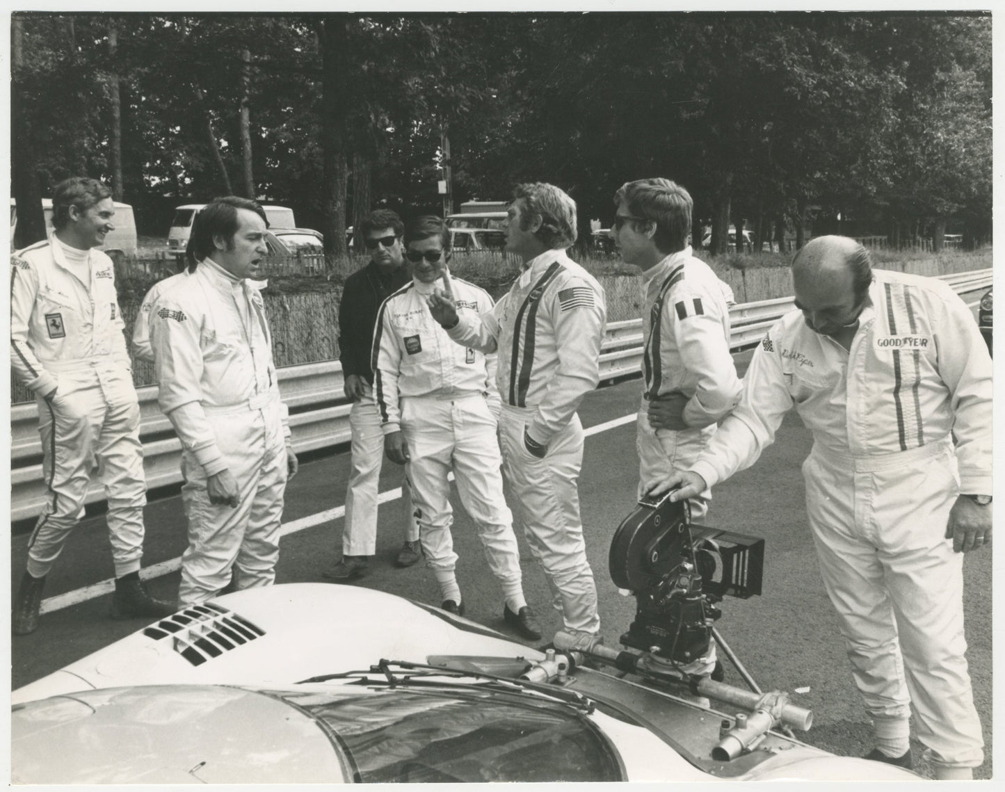 An original candid movie still from the Steve McQueen film Le Mans