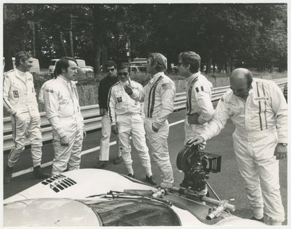 An original candid movie still from the Steve McQueen film Le Mans