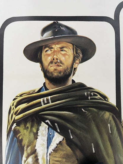 An original Italian movie poster for the Spaghetti Western film The Good The Bad and The Ugly