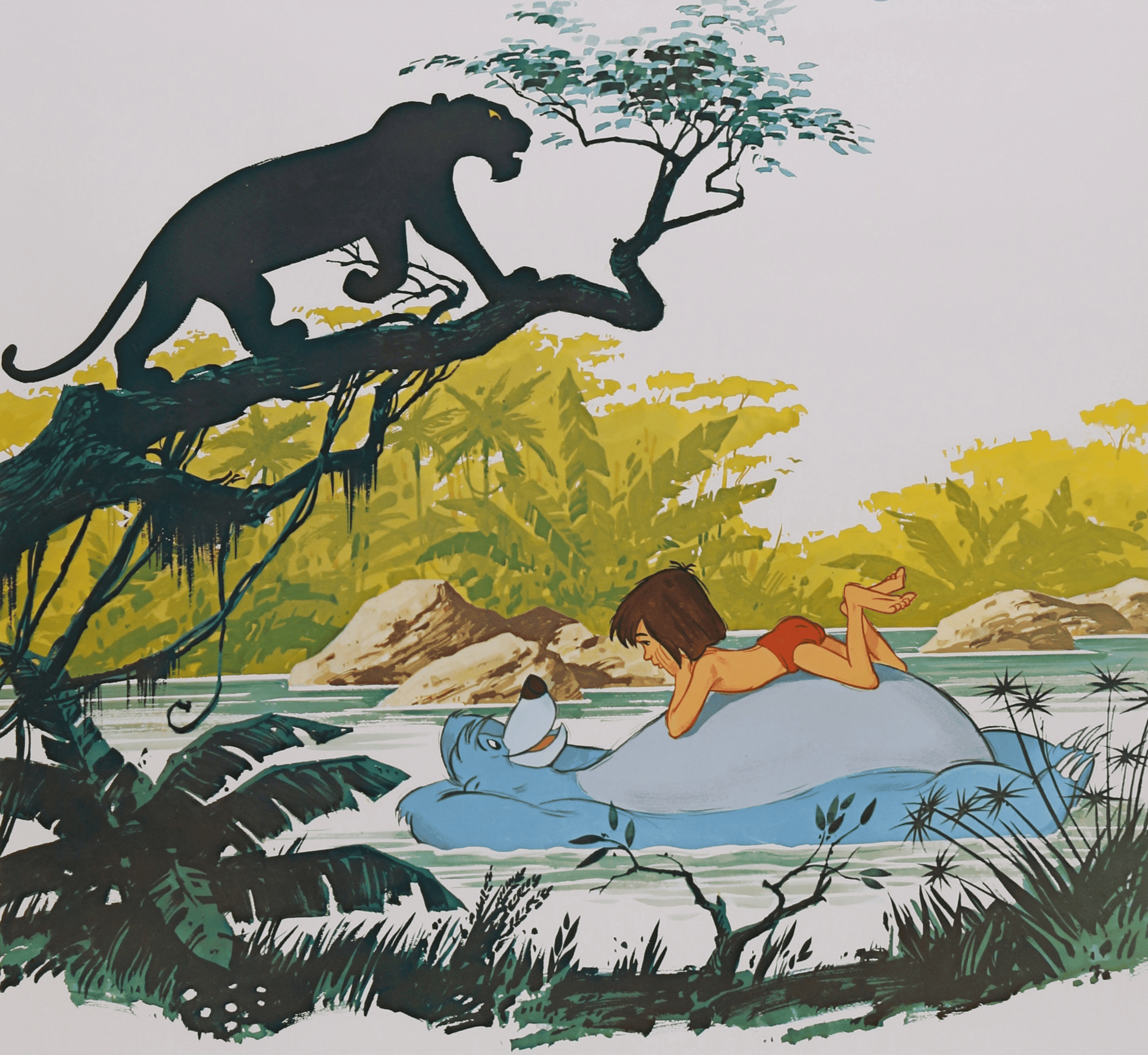 An original movie poster for the Disney film The Jungle Book