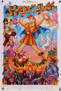 An original movie poster for the Disney film Hercules