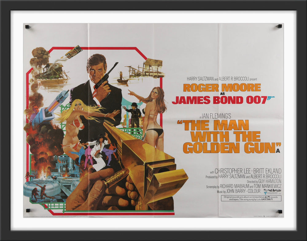 An original movie poster for the James Bond film The Man With The Golden Gun