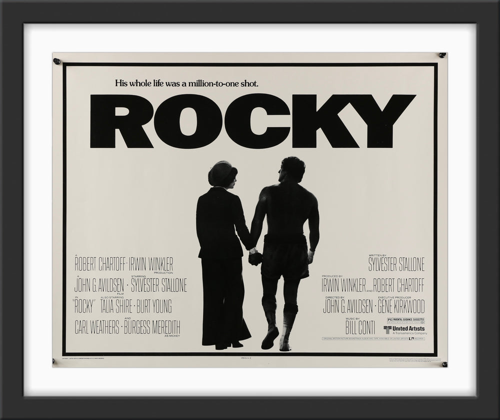 An original US half sheet movie poster for the film Rocky