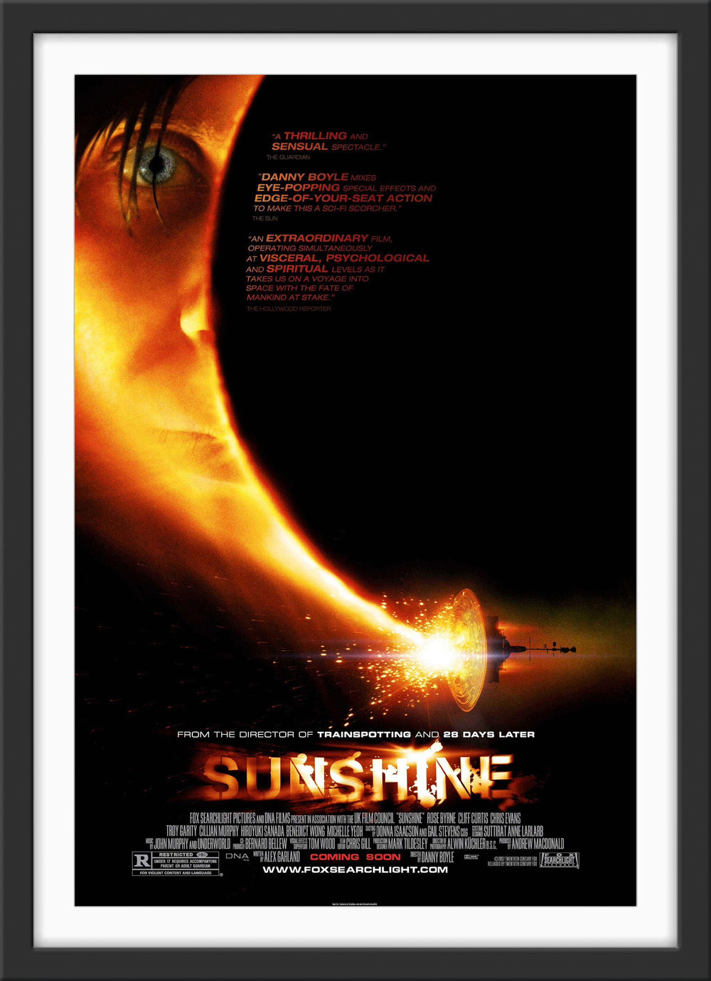 An original movie poster for the Danny Boyle film Sunshine