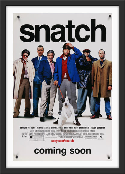 An original movie poster for the Guy Ritchie film Snatch
