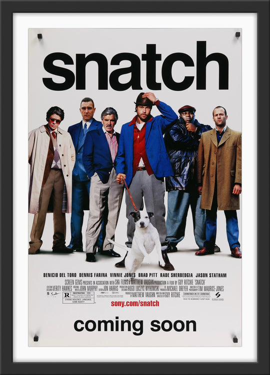 An original movie poster for the Guy Ritchie film Snatch