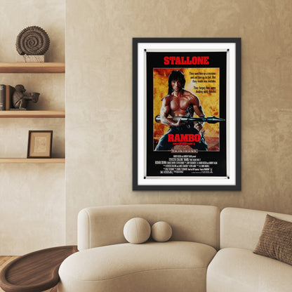 An original movie poster for the film Rambo First Blood Part 2