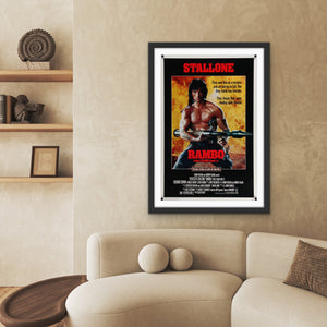 An original movie poster for the film Rambo First Blood Part 2