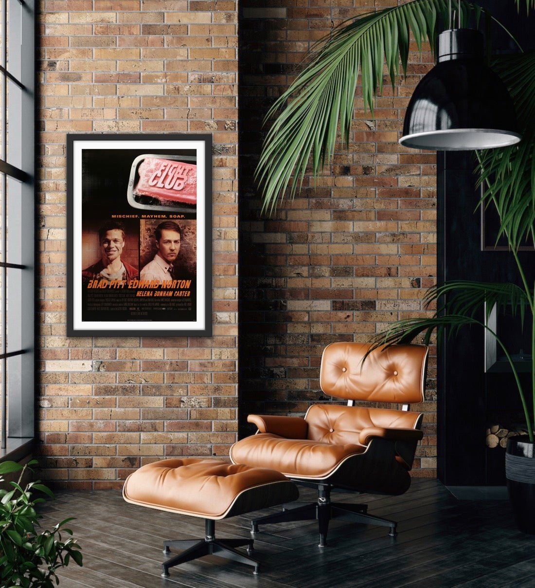 An original movie poster for the film Fight Club