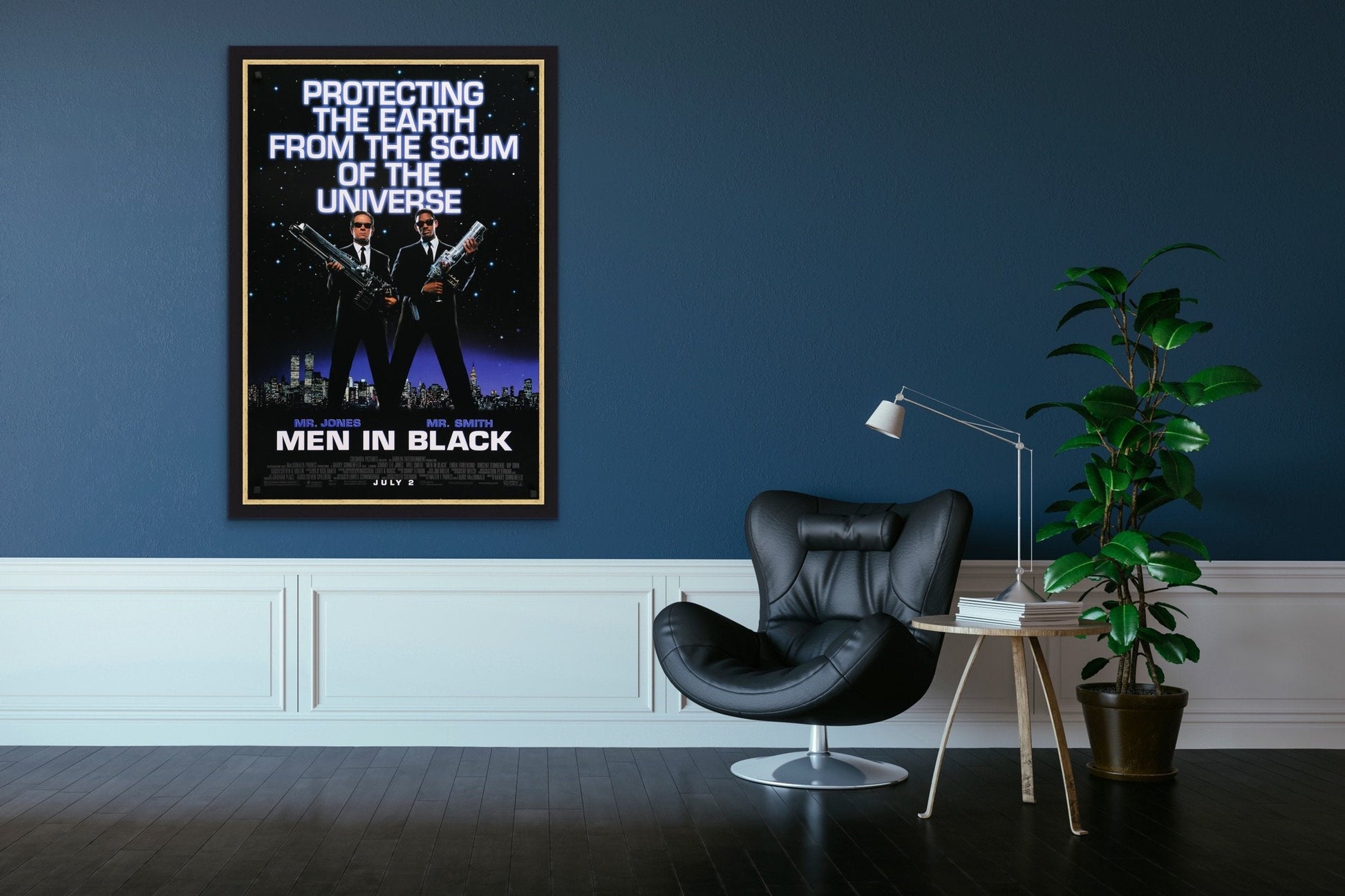 An original movie poster for the 1997 film Men In Black