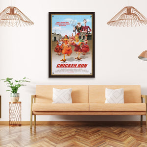 An original movie poster for the Aardman animation film Chicken Run
