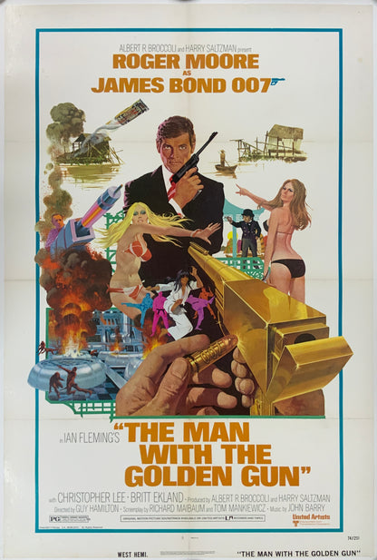 An original movie poster for the James Bond film The Man With The Golden Gun