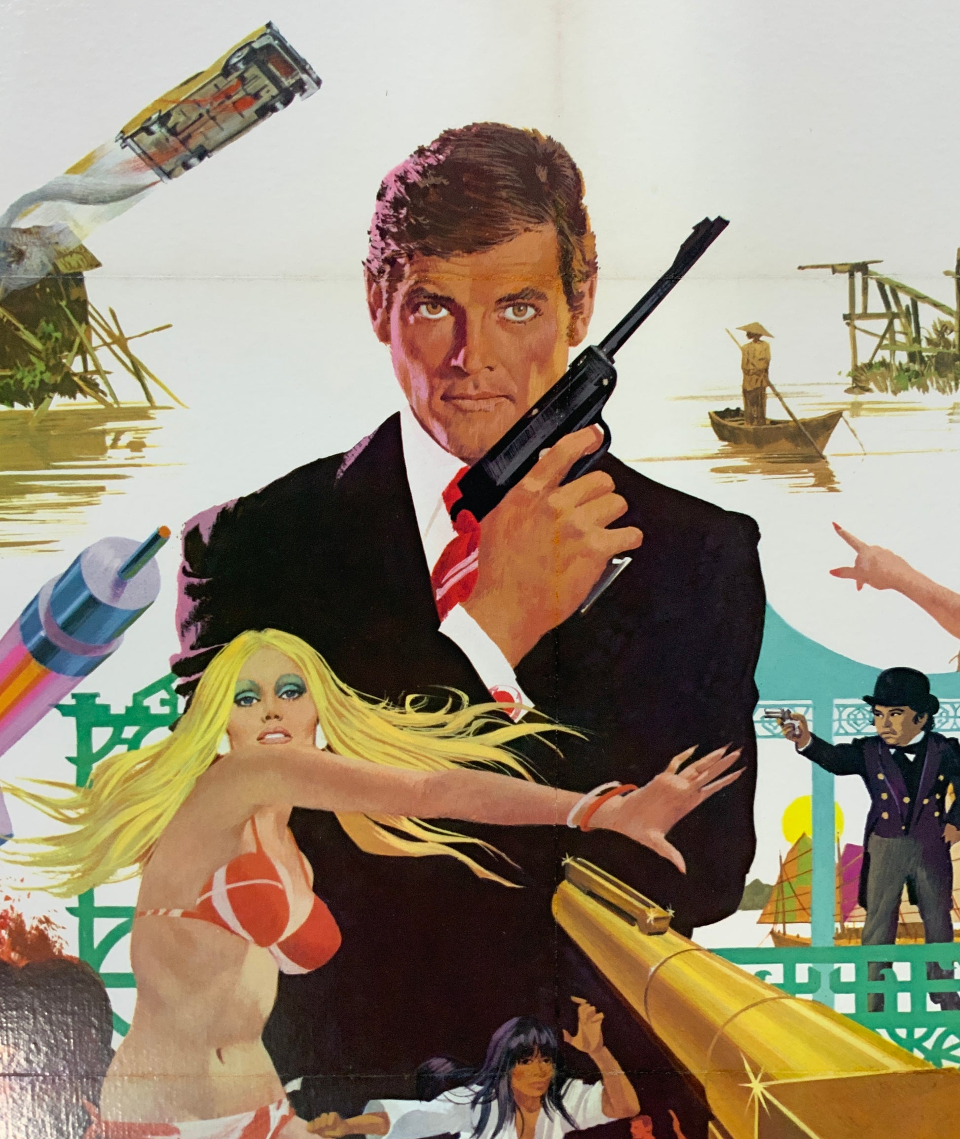 An original movie poster for the James Bond film The Man With The Golden Gun