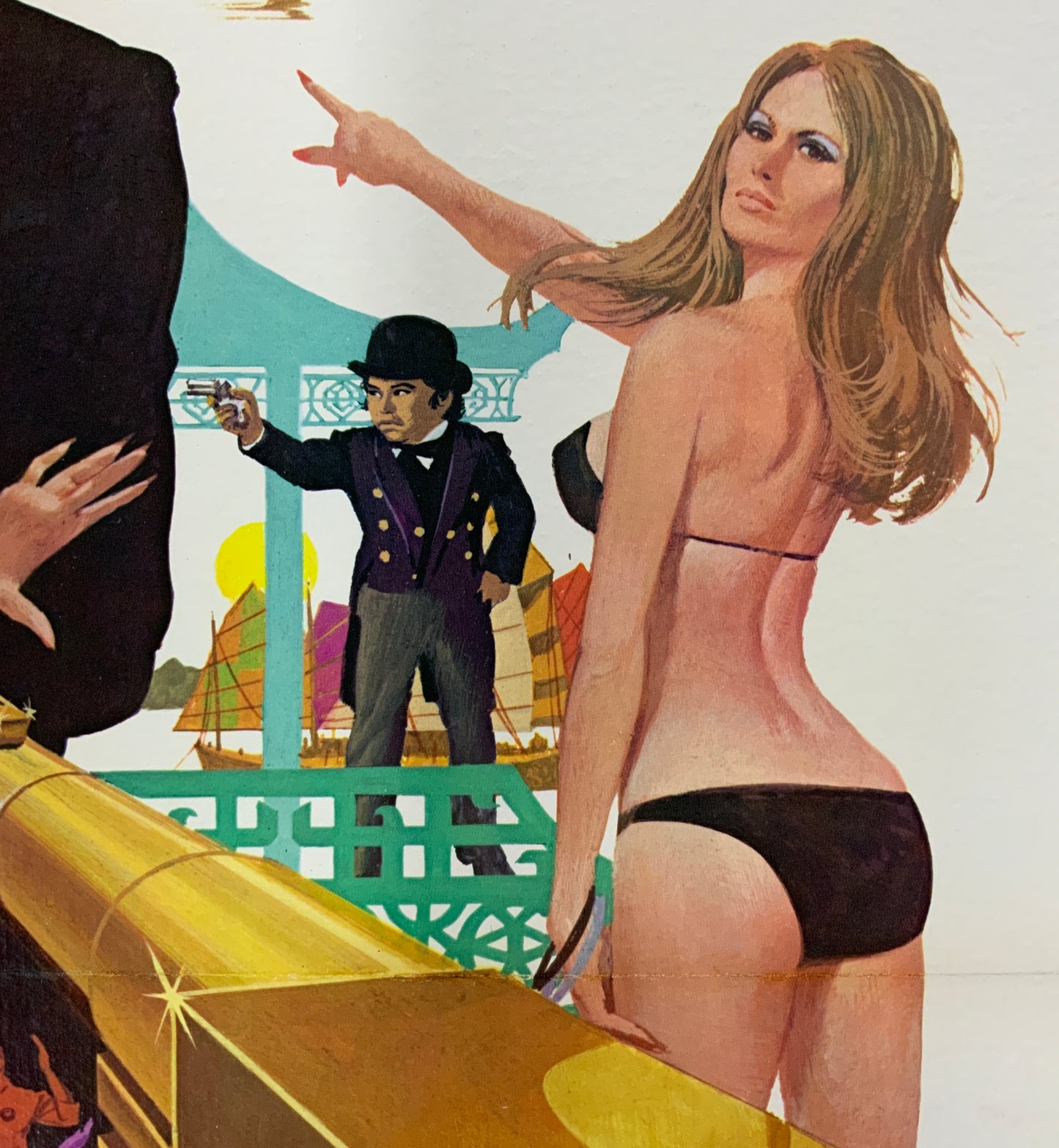 An original movie poster for the James Bond film The Man With The Golden Gun
