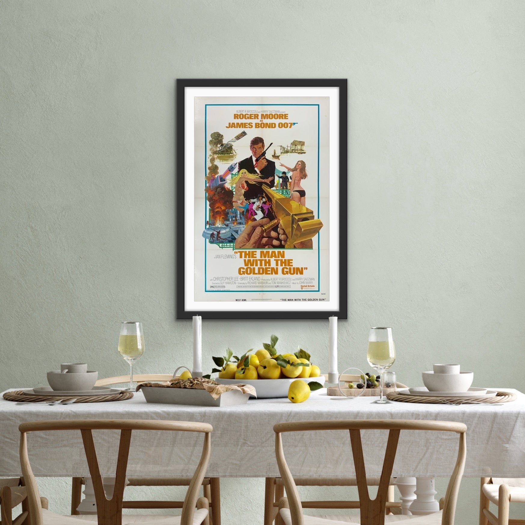 An original movie poster for the James Bond film The Man With The Golden Gun
