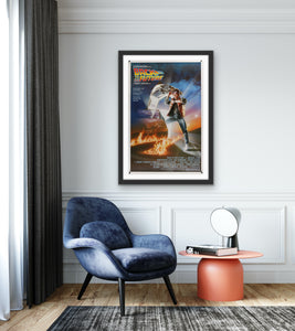 An original movie poster for the film Back To The Future