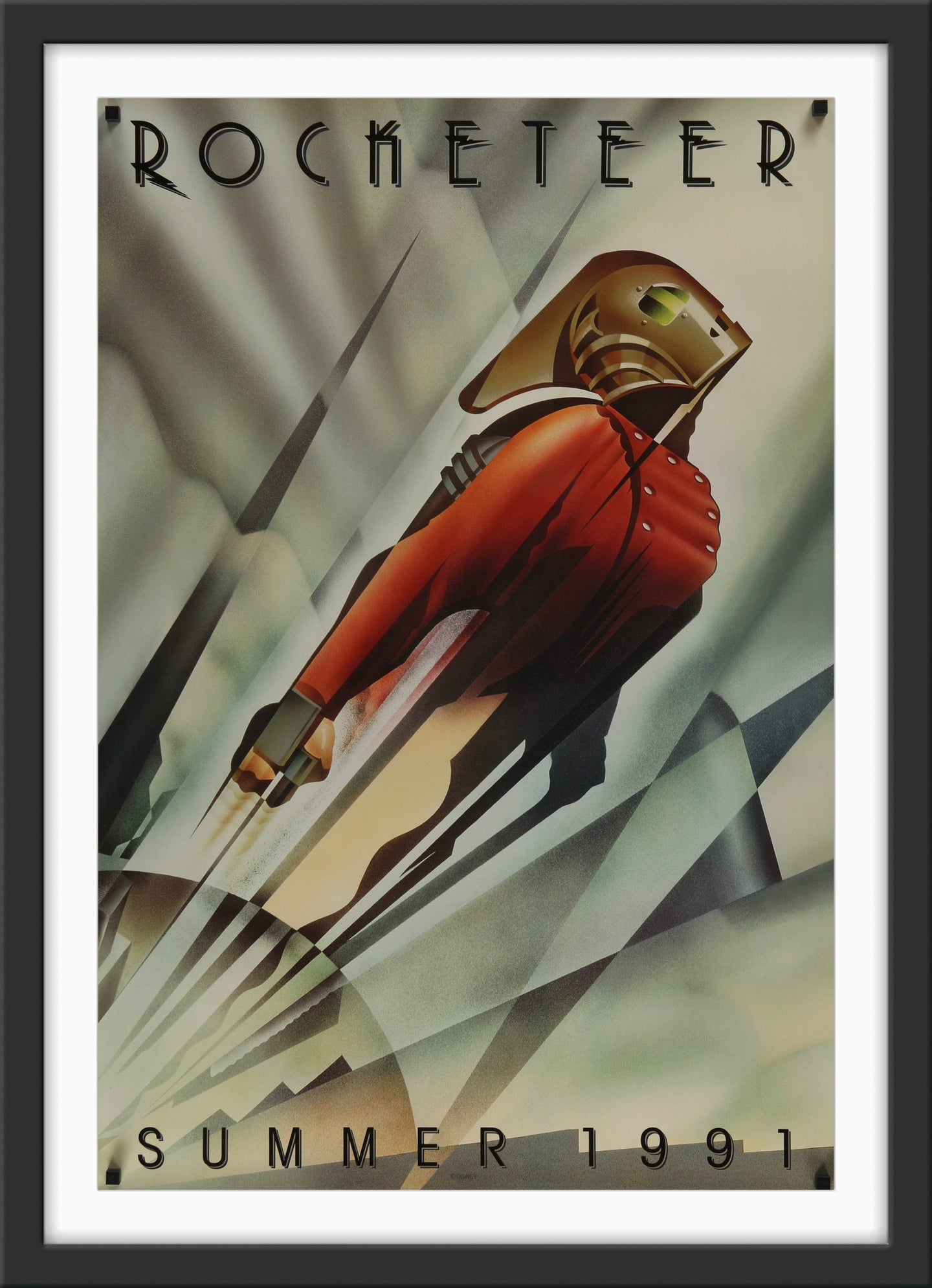 An original movie poster for the Disney film The Rocketeer