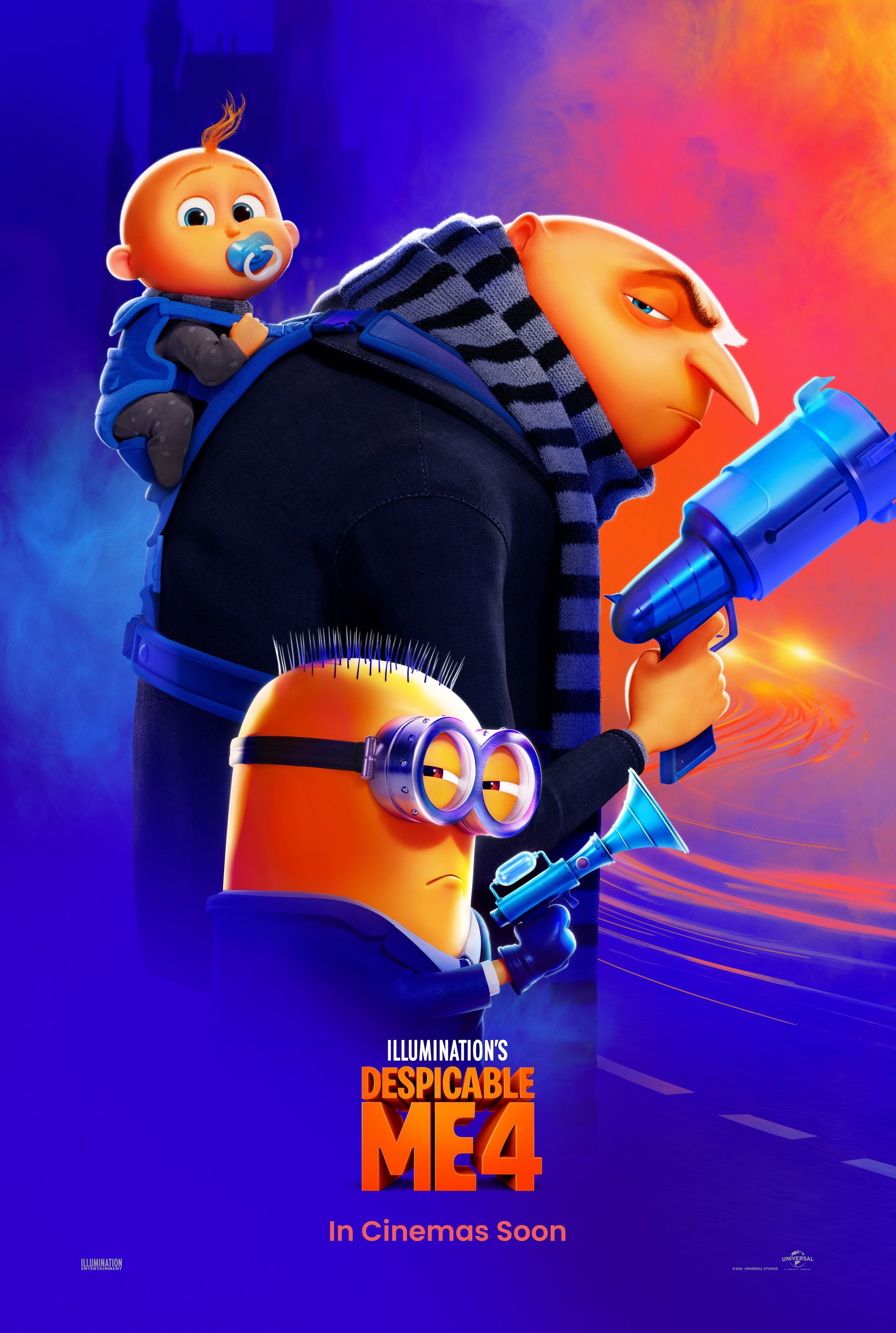 An original movie poster for the film Despicable Me 4
