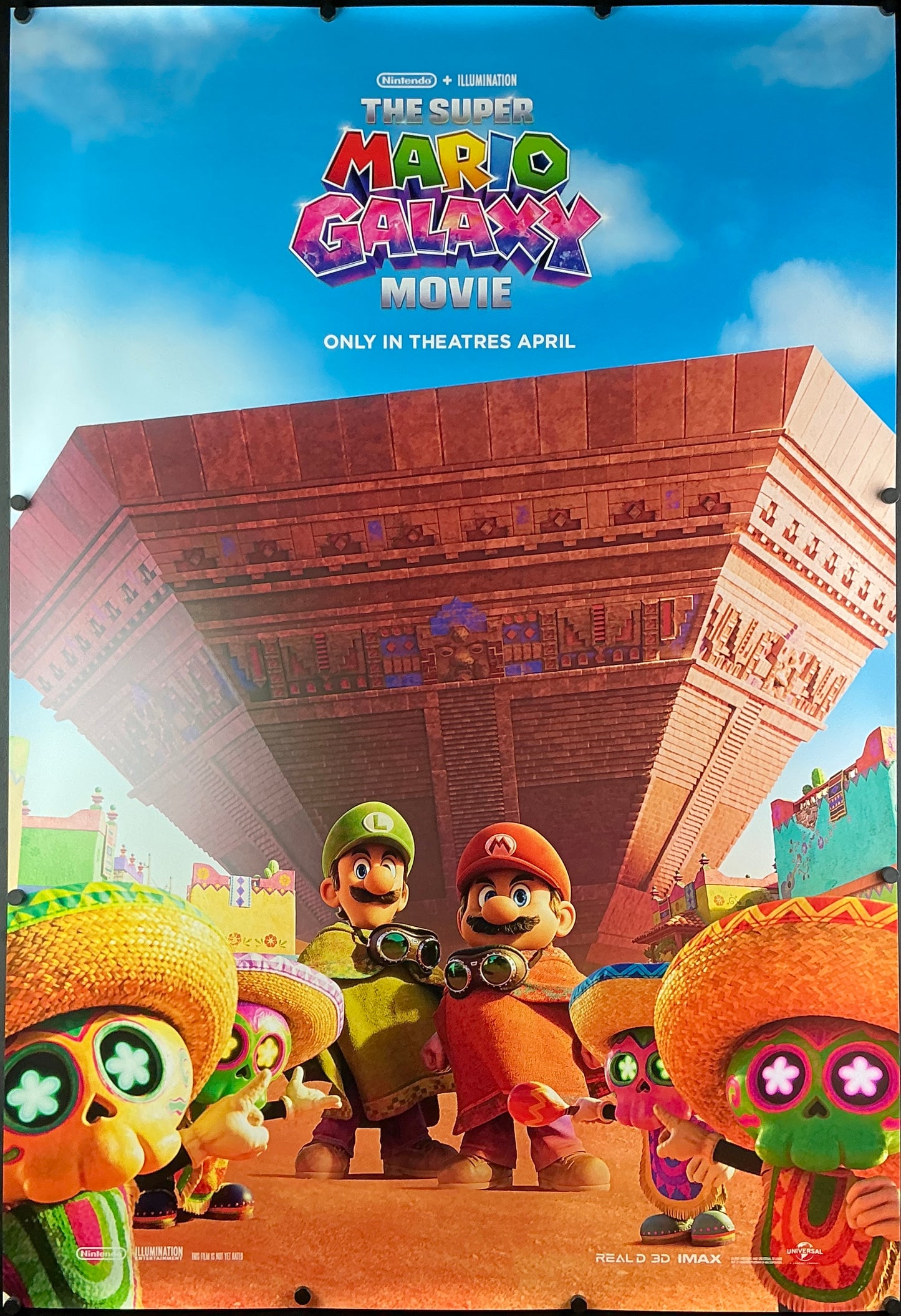 An original movie poster for the film The Super Mario Galaxy Movie