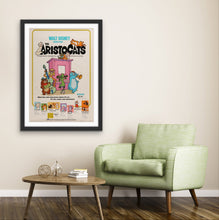 Load image into Gallery viewer, An original movie poster for the animated Disney film The Aristocats
