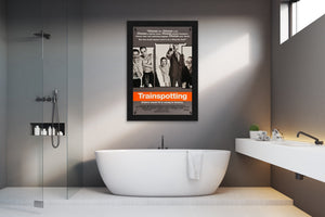 An original movie poster for the film Trainspotting