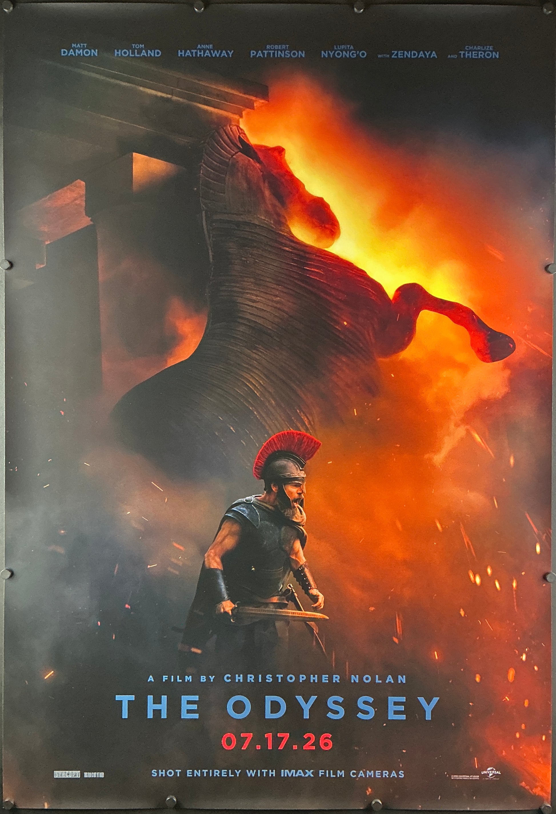 An original movie poster for Christopher Nolan film The Odyssey
