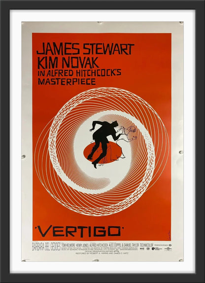 An original movie poster for the Alfred Hitchcock film Vertigo
