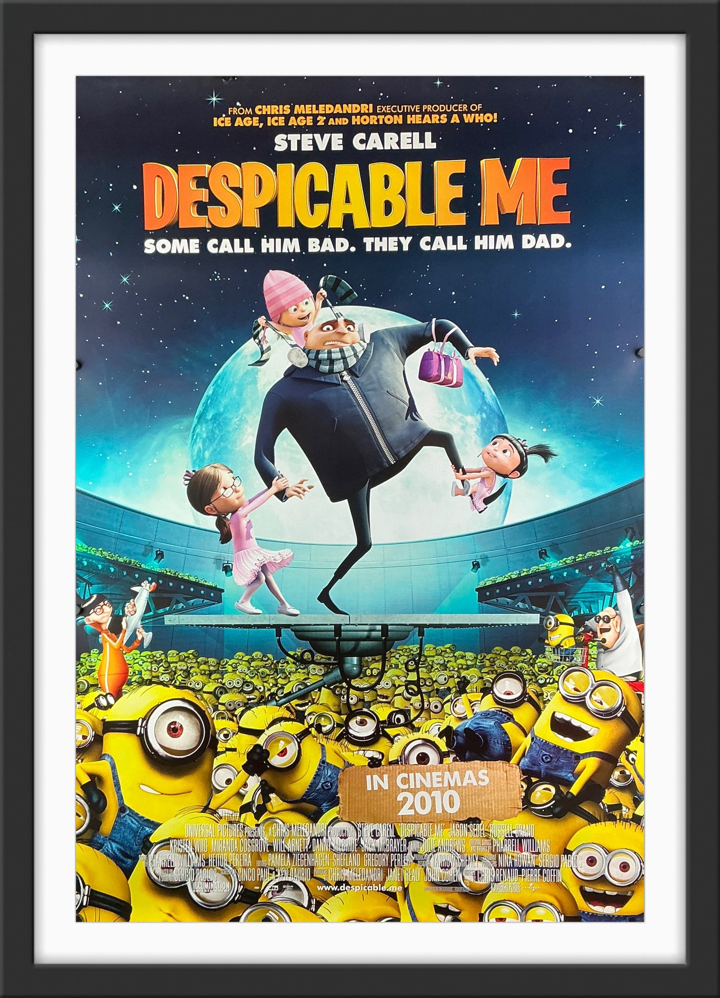 An original movie poster for the film Despicable Me