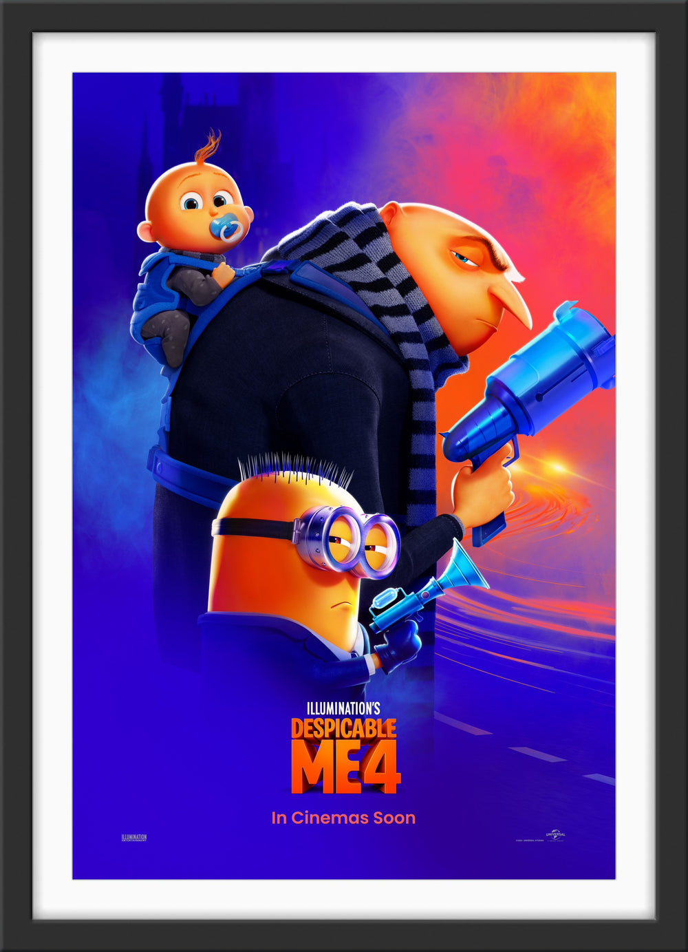 An original movie poster for the film Despicable Me 4