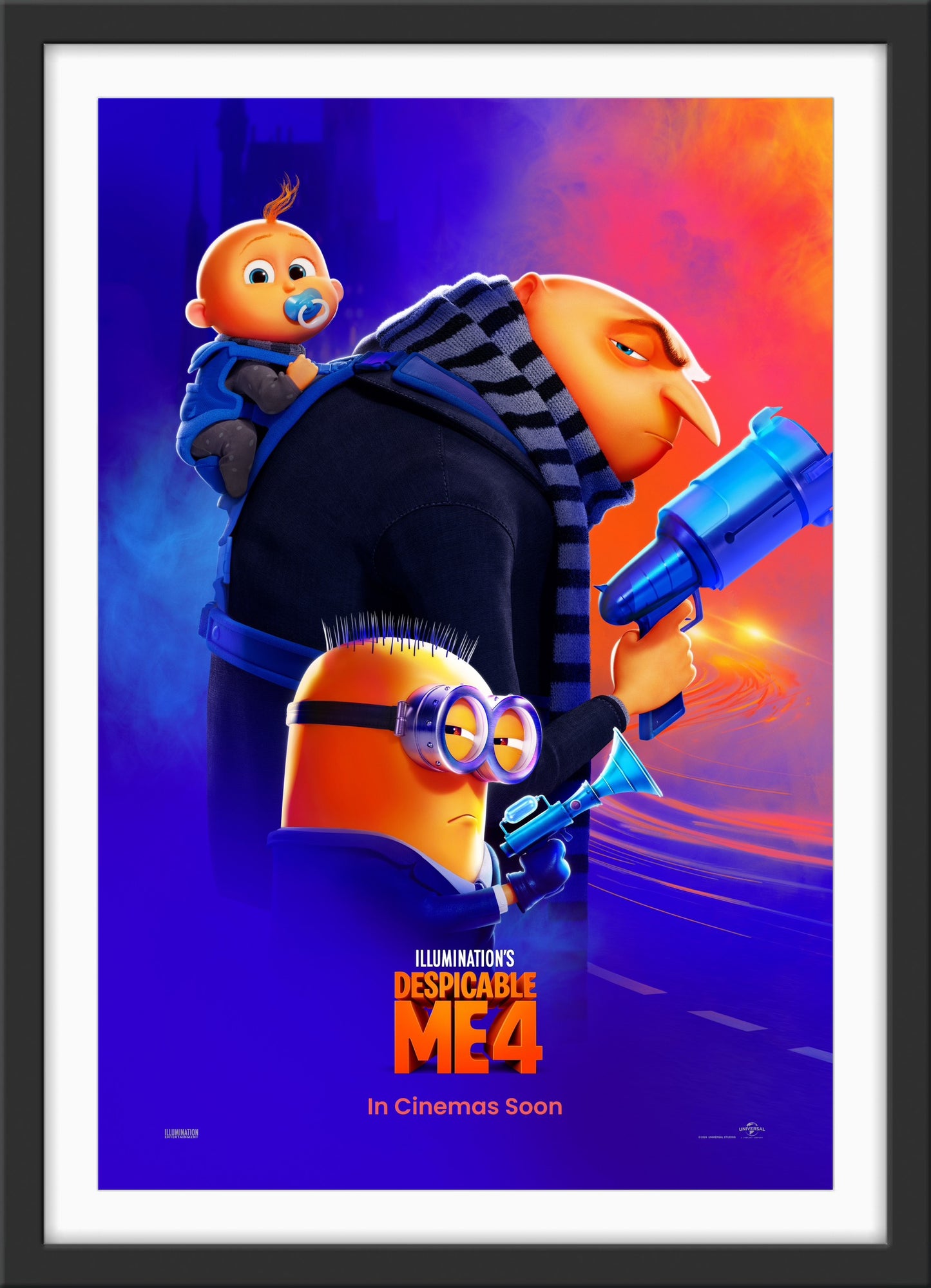 An original movie poster for the film Despicable Me 4