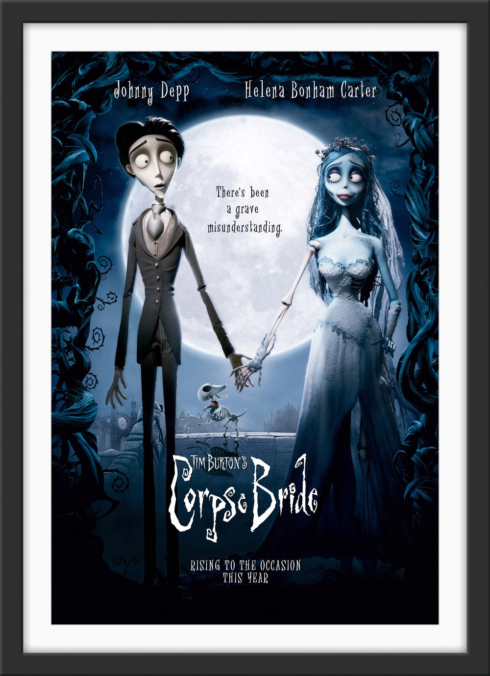 An original movie poster for the Tim Burton film Corpse Bride