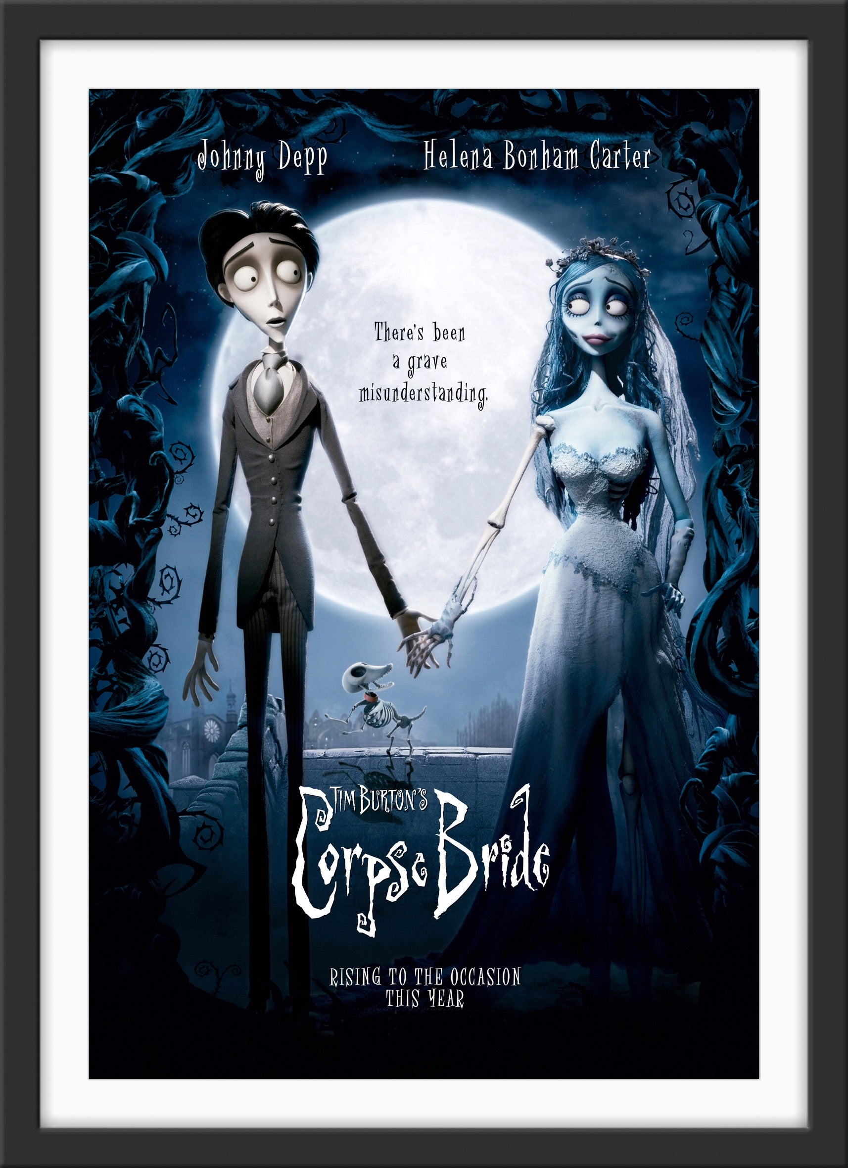 An original movie poster for the Tim Burton film Corpse Bride