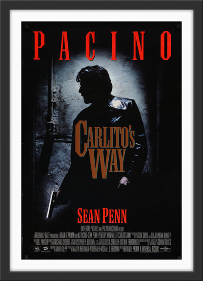 An original movie poster for the film Carlito's Way