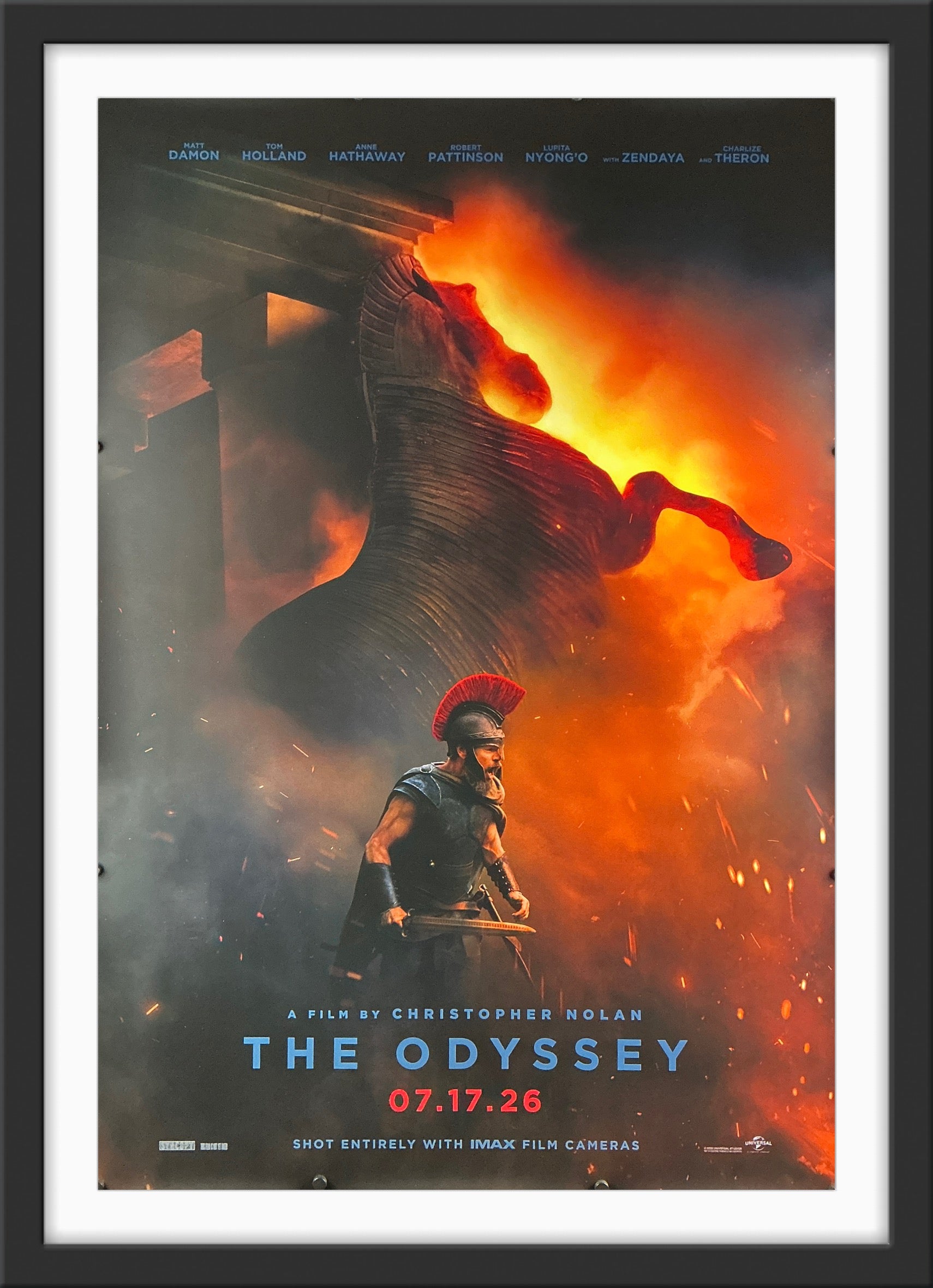 An original movie poster for Christopher Nolan film The Odyssey