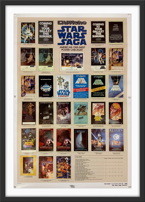 An original Kilian Star Wars Saga Checklist poster from 1985