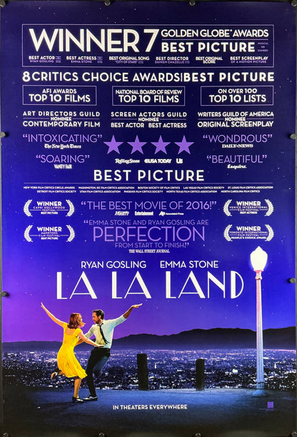 An original movie poster for the film La La Land