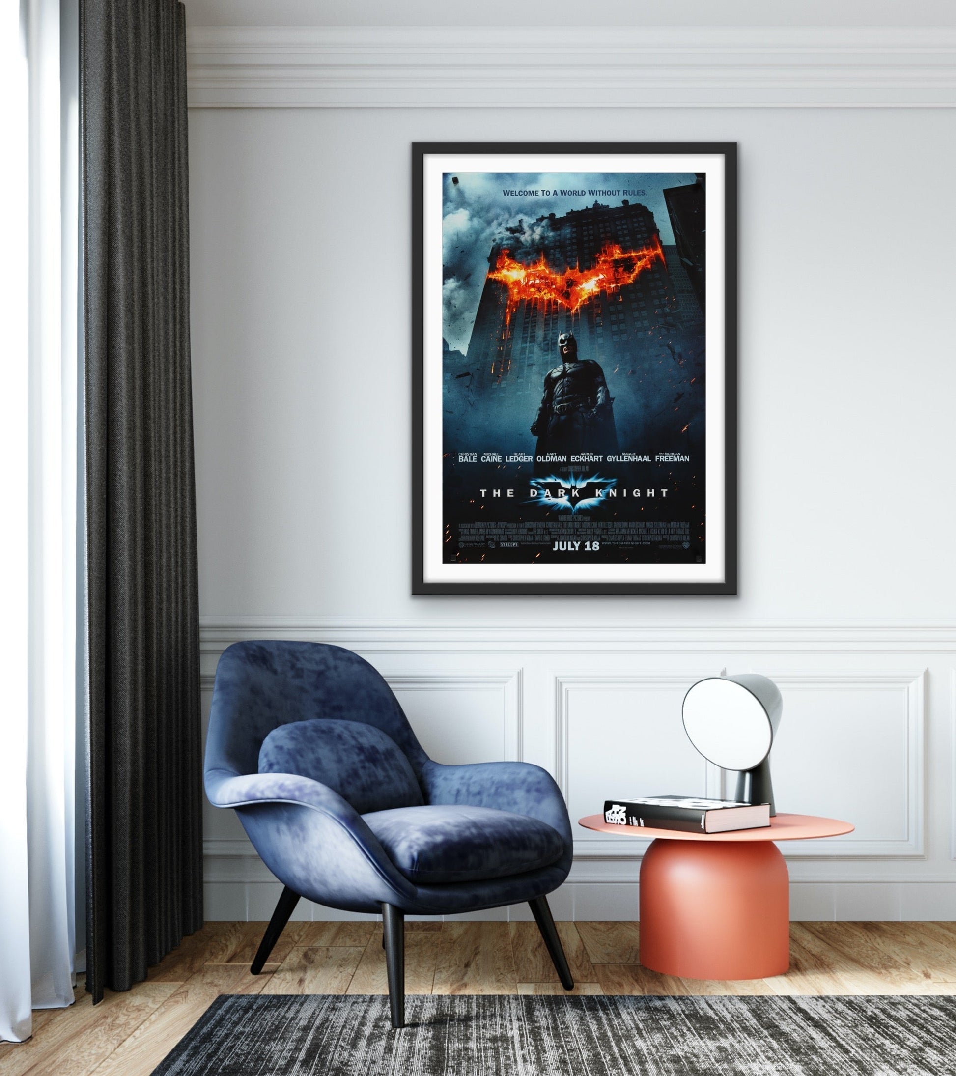 An original movie poster for the Batman film The Dark Knight
