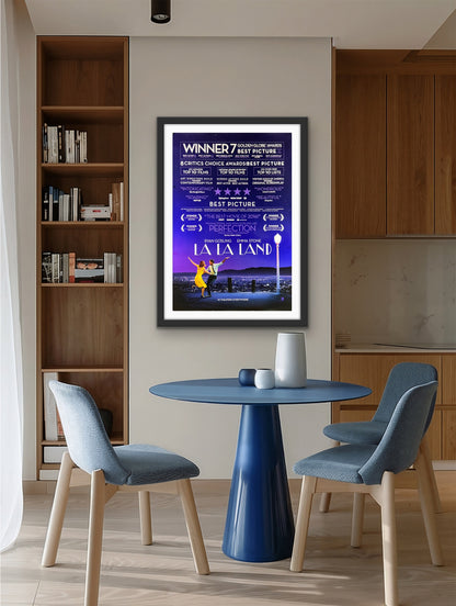 An original movie poster for the film La La Land