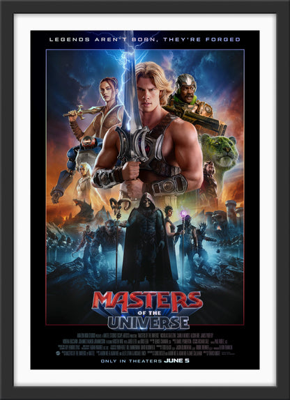 An original movie poster for the film Masters of the Universe