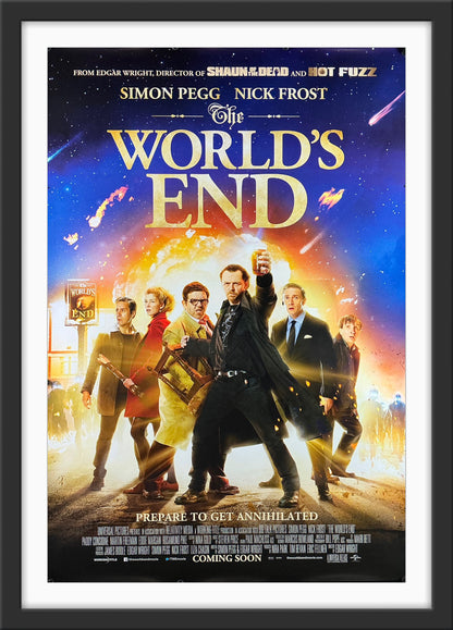 An original movie poster for the Edgar Wright film The World's End