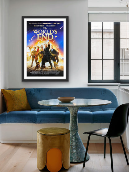 An original movie poster for the Edgar Wright film The World's End