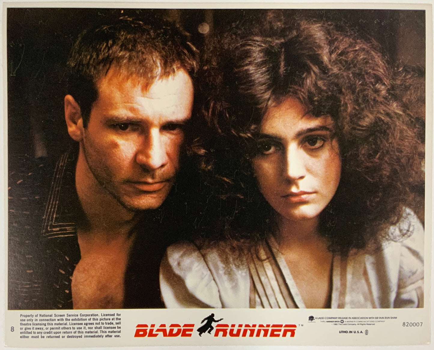 An original 8x10 lobby card for the Ridley Scott film Bladerunner / Blade Runner