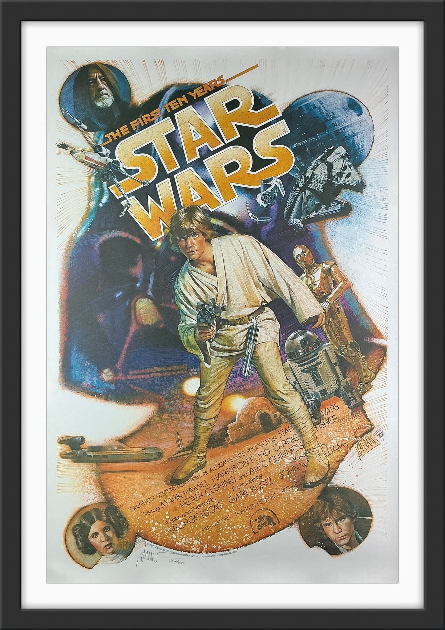 An original movie poster for Star Wars - The First Ten Years - signed by the artist Drew Struzan
