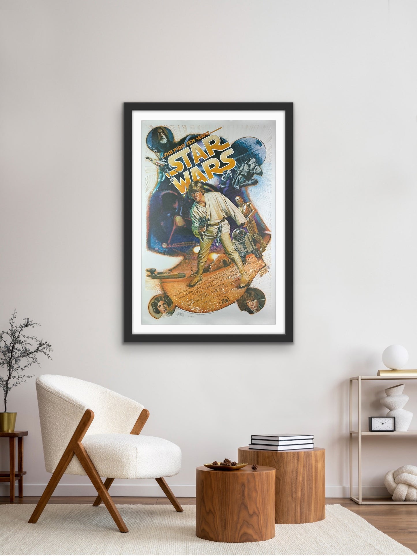 An original movie poster for Star Wars - The First Ten Years - signed by the artist Drew Struzan