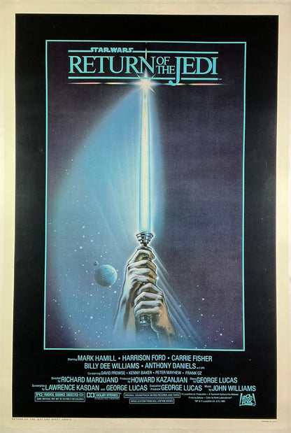An original movie poster for the Star Wars film The Return of the Jedi